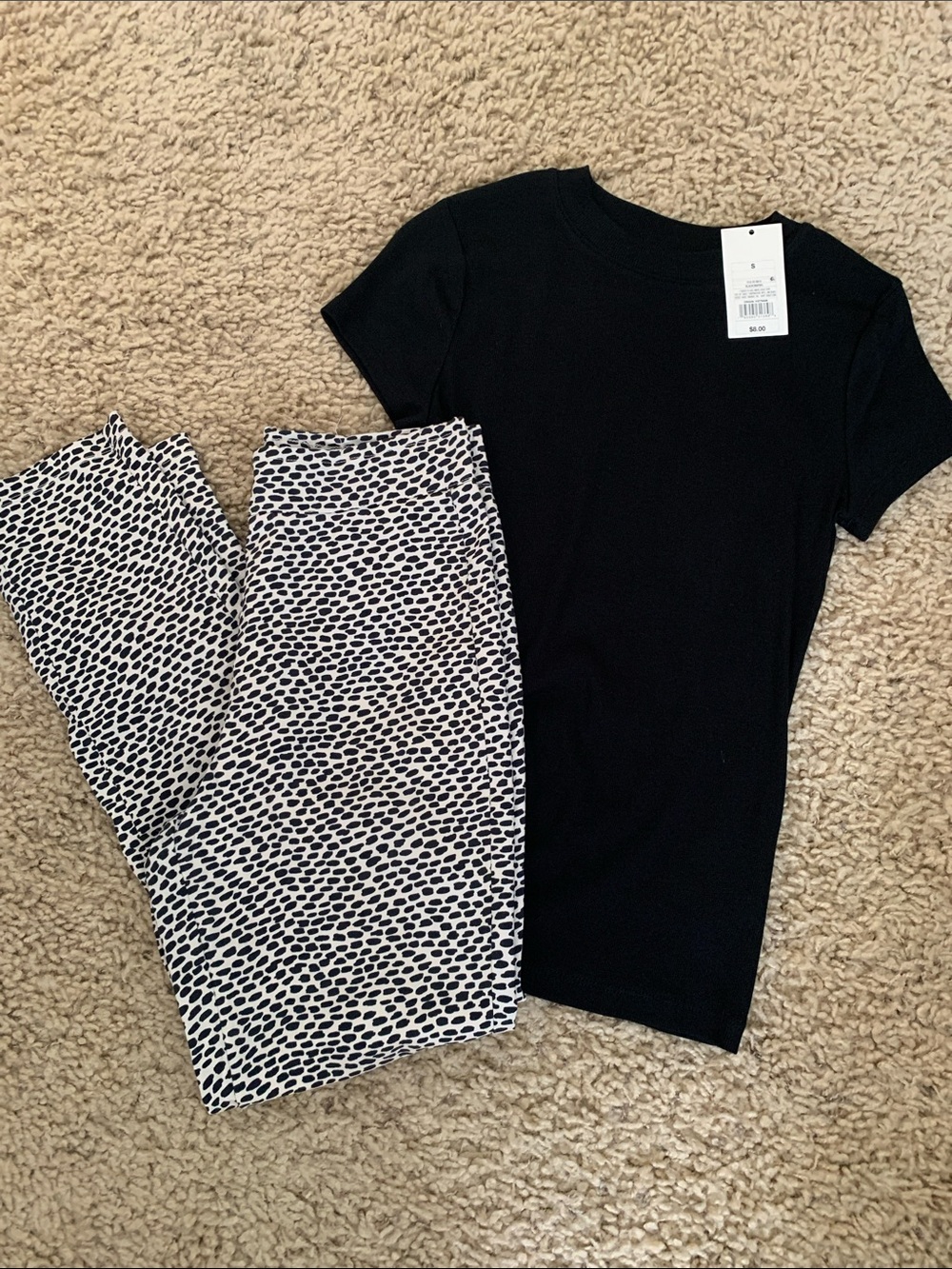 Who What Wear pattern pants & NWT A new day black ribbed tee - target bundle